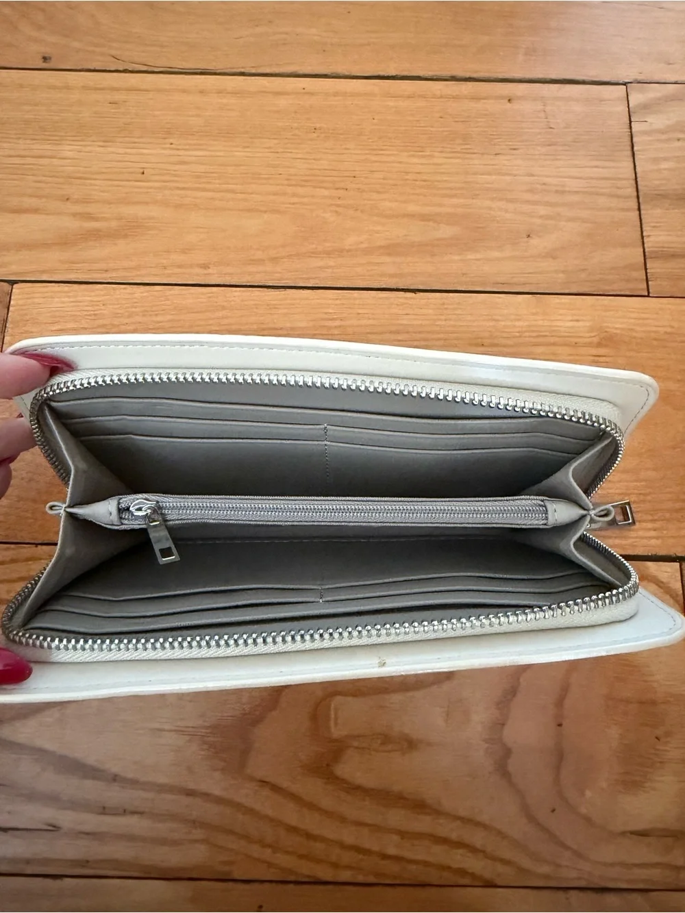 a new day White Croc-Embossed Zip Wallet/Clutch